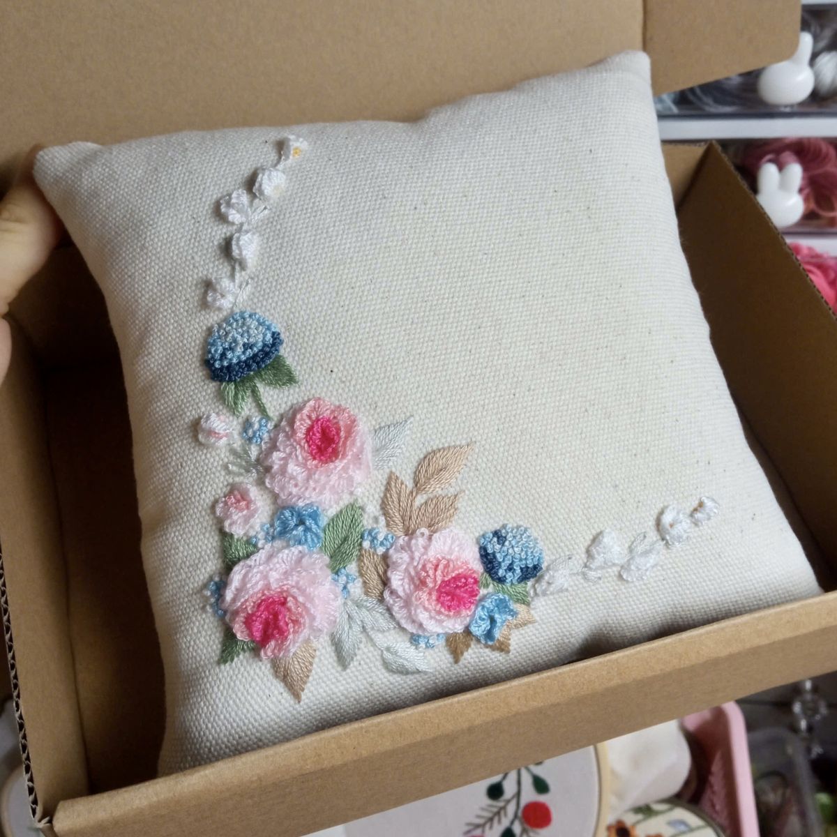 Hand-Embroidered Apron, Linen Cotton Apron