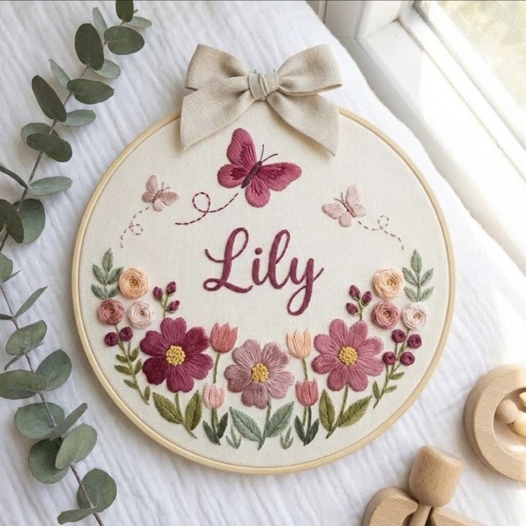 Hand-Embroidered Apron, Linen Cotton Apron